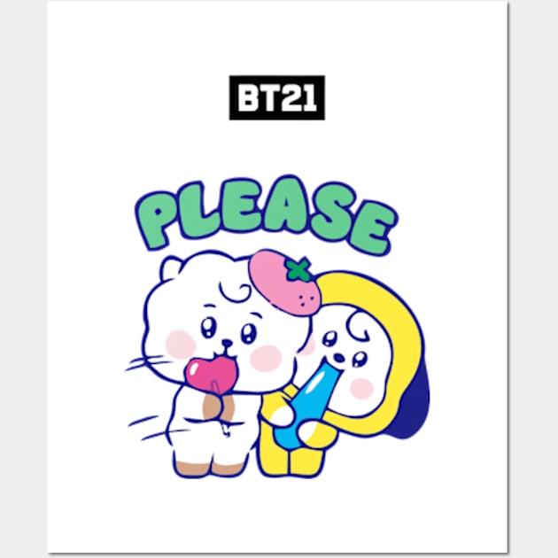 bt21 bts exclusive design 101 Wall Art by Typography Dose